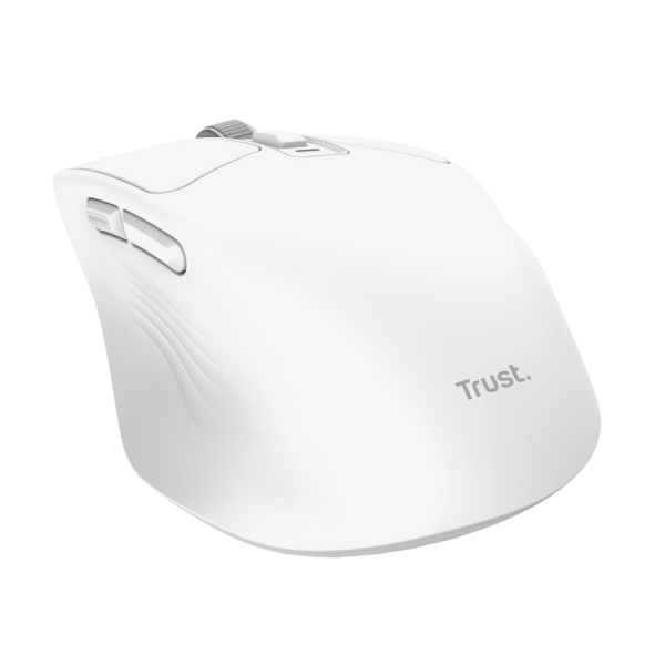 Mouse Trust Wireless Niven Bt/2.4ghz 7 Botones 800-3200dpi Recargable Color Blanco.