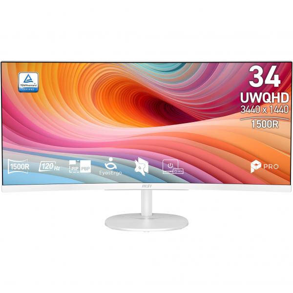 Monitor MSI PRO MP341CQW 34 pulgadas 120Hz Curvo 1500R QHD UltraWide 3440x1440 VA