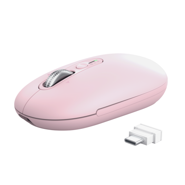 Mouse Trust Wireless Seron Hypscroll Slim 400-2400dpi 6 Botones Recargable Fsc Grs Rosa
