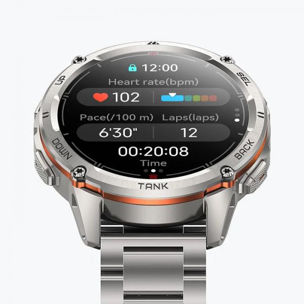 KOSPET Tank T3 Ultra 2 Plata Edición Especial 1,43 pulgadas AMOLED GPS 5 días +170 deportes 5ATM IP69K Smartwatch