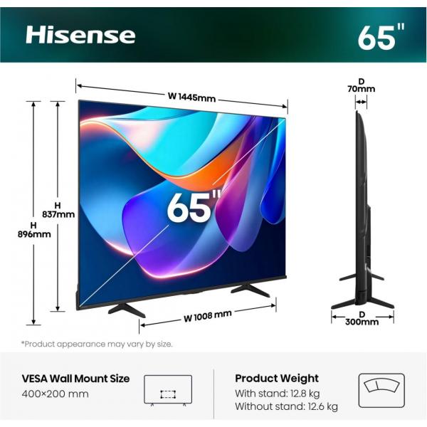 Hisense 65A6S Smart TV QLED 65" 4K Ultra HD Negro