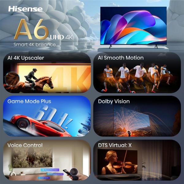 Hisense 65A6S Smart TV QLED 65" 4K Ultra HD Negro