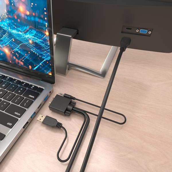 Cable Conversor Aisens A115-1009 Svga Macho Usb Macho/ Jack