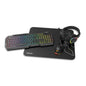 Pack Gaming con Cable KROM Kenta - Teclado Membrana  Ratón ptico  Auriculares con Micrófono  Alfombrilla  Retroiluminado Negro