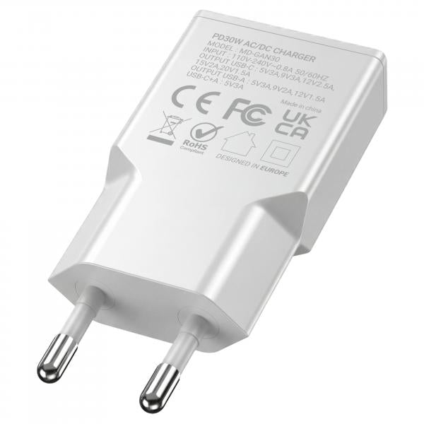Cargador De Pared Mars Gaming Md - Gan30W 30W 1X Usb Tipo C