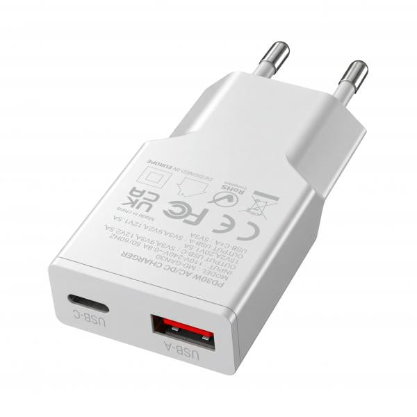 Cargador De Pared Mars Gaming Md - Gan30W 30W 1X Usb Tipo C