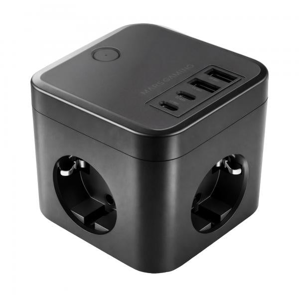 Cargador De Pared Mars Gaming Md - Cube35 35W 3X Schuko 2X U