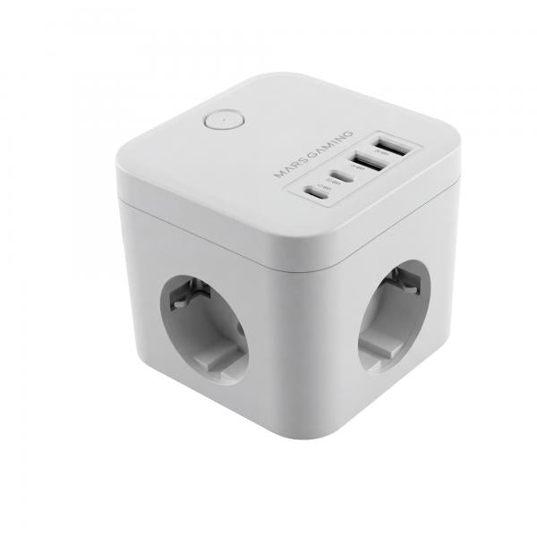 Cargador De Pared Mars Gaming Md - Cube35W 35W 3X Schuko 2X