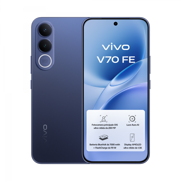 Vivo V70 FE 5G 8GB/512GB Azul 6,83 pulgadas AMOLED 120Hz 200MP 7000mAh NFC + Cargador 90W + Auriculares