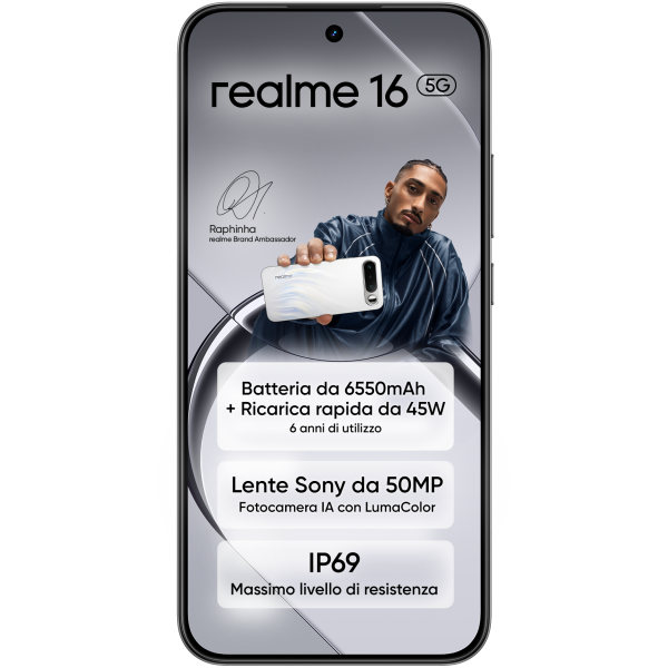 Realme 16 5G 8GB/256GB Negro 6,57 pulgadas AMOLED 120Hz 50MP 7000mAh 60W NFC