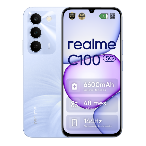 Realme C100 5G 128GB Morado Cámara de 50 Mpx 4GB de RAM