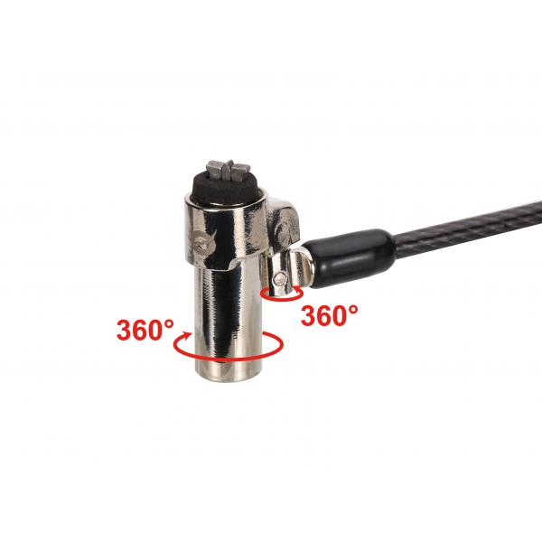 Cable De Seguridad Conceptronic Custodio02bnmt Doble Cabezal Con Llave Compatible Con Llave Maestra