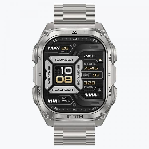 Kospet Tank M4 Special Edition Smartwatch 1,96" AMOLED 15 días GPS 10 ATM Silver