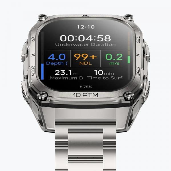 Kospet Tank M4 Special Edition Smartwatch 1,96" AMOLED 15 días GPS 10 ATM Silver
