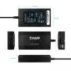 Cargador Universal De Portatil Tooq Tqlc-100bs01m 100w 12 Conectores Puerto Usb