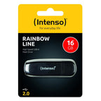 Pendrive 16Gb Usb2.0 Intenso Rainbow Negro