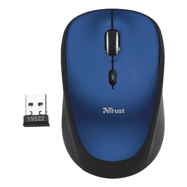 Ratón Trust Wireless Mouse Yvi- Blue Brillo (azul) (sensor Optico De 800 - 1.600 Ppp Reales)
