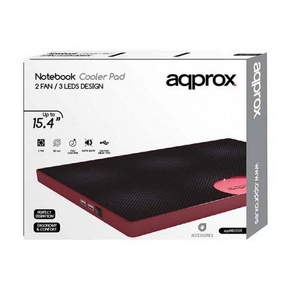 Base De Refrigeracion Para Portatiles Approx Con Leds - 2 Ventiladores - Puertos Usb E Interruptor