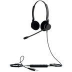 Jabra Biz 2300 Duo USB-A UC Negro