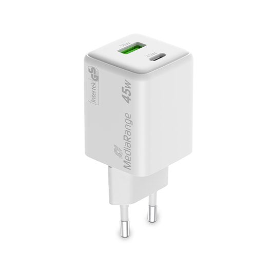 Cargador Mediarange Dual Usb-a Y Usb-c 45w