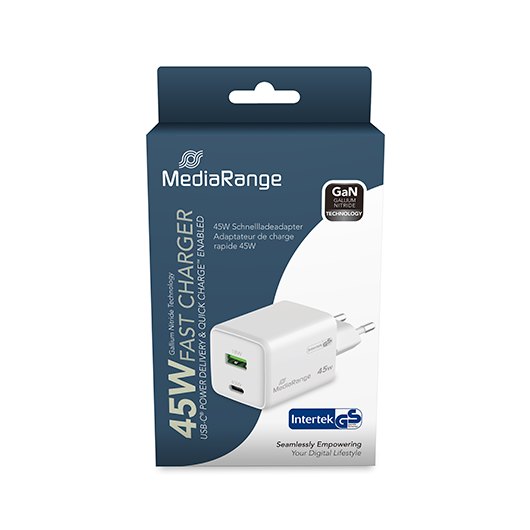 Cargador Mediarange Dual Usb-a Y Usb-c 45w