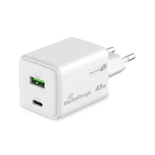 Cargador Mediarange Dual Usb-a Y Usb-c 45w