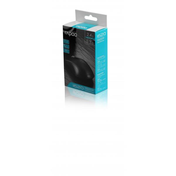 Mouse Rapoo Wireless 1620 2.4ghz 3 Botones 1000 Dpi Color Negro