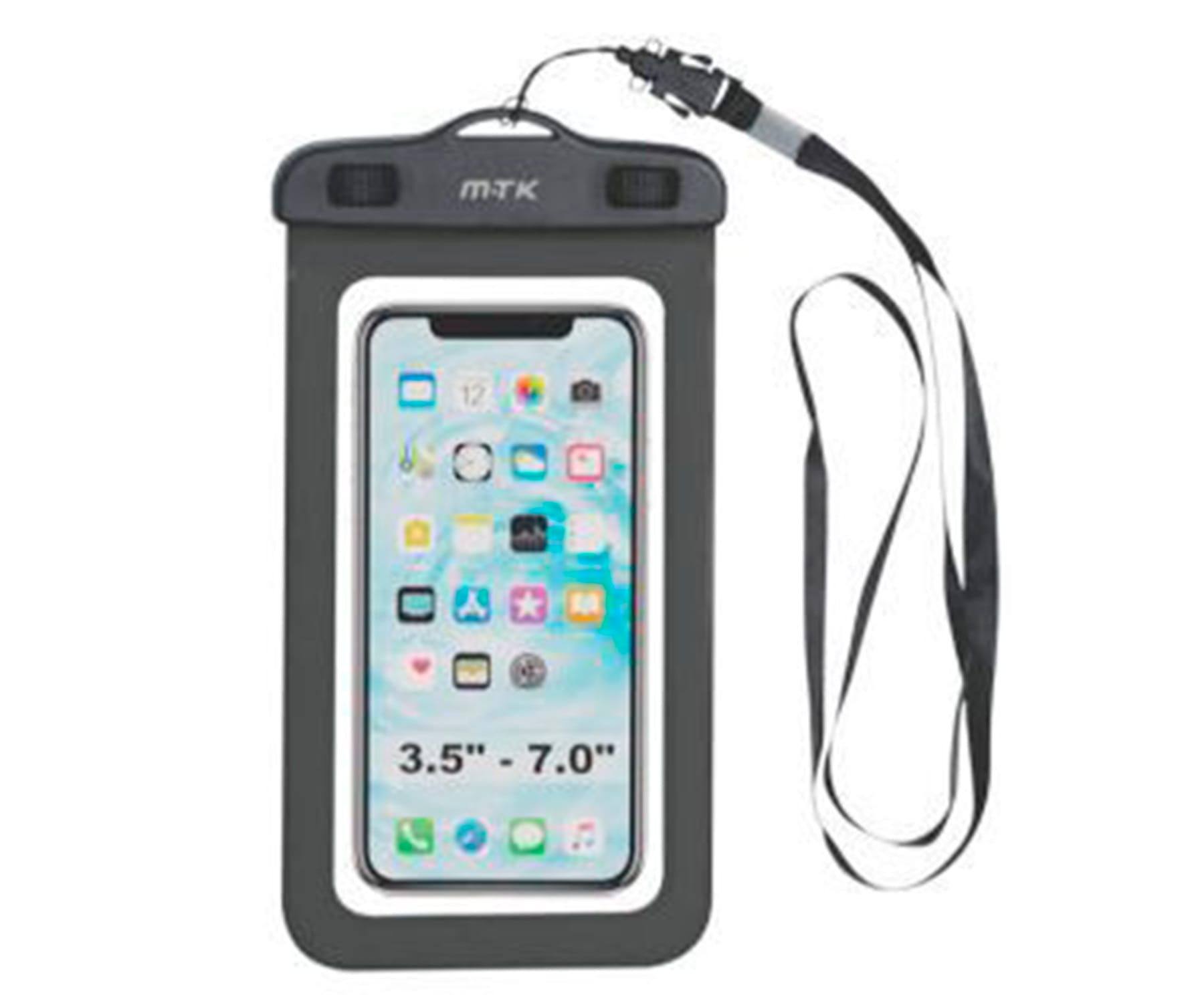 Jc Funda Impermeable Con Correa Negra / Universal Hasta 7"