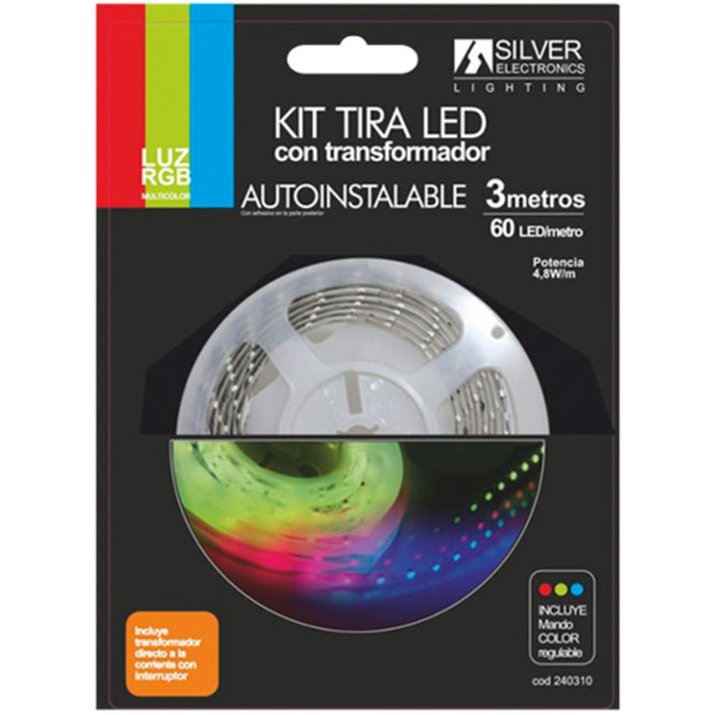Kit Tira Led Silver Electronics 540 Lm - M - 3m - 12v - 7.2w - M - Rgb Hover Image