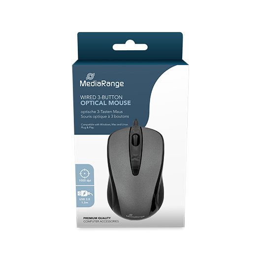 Raton Optico Mediarange Mros201 Bk-grey
