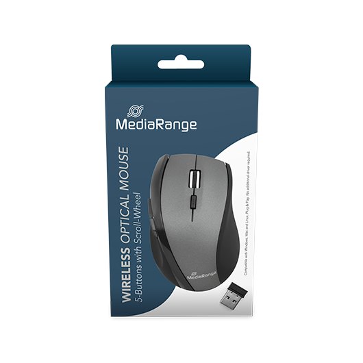 Raton Optico Mediarange Mros203 Wireless Bk-grey