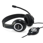 Auricular Equip Usb + Microfono Flexible Control De Volumen Negro