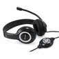 Auricular Equip Usb + Microfono Flexible Control De Volumen Negro