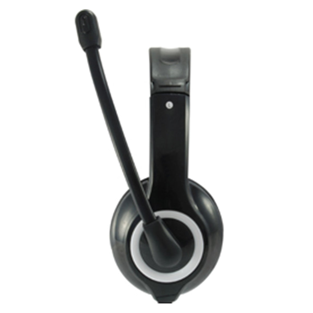 Auricular Equip Usb + Microfono Flexible Control De Volumen Negro