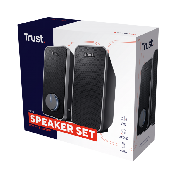 ALTAVOCES TRUST ARYS 2,0 PARA PC/PORTATIL CON CONEXIN AUDIO 3,5MM Y ALIMENTACION USB 20179