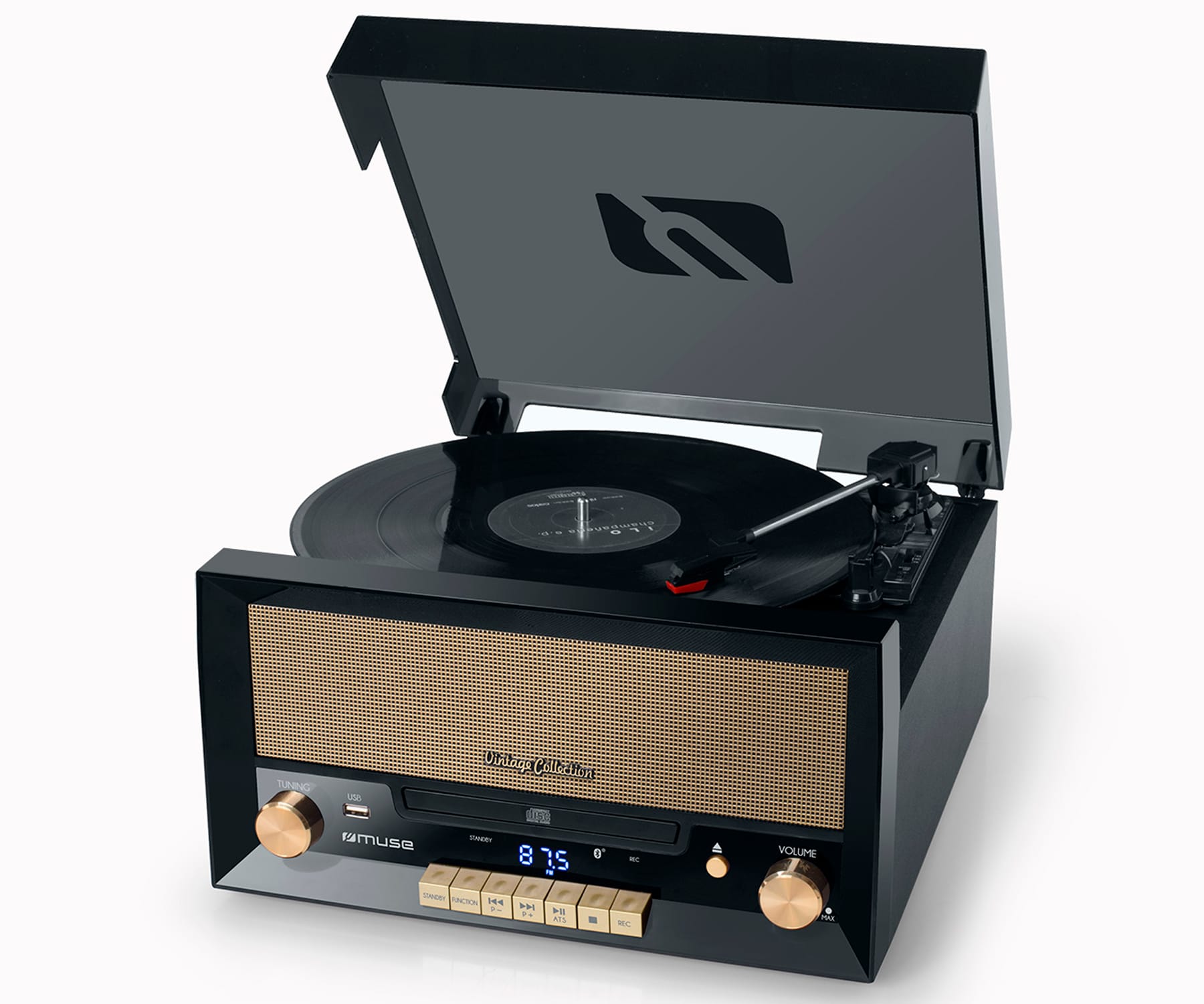 Muse Mt-110 Bt Black / Microcadena Con Altavoces Y Tocadiscos