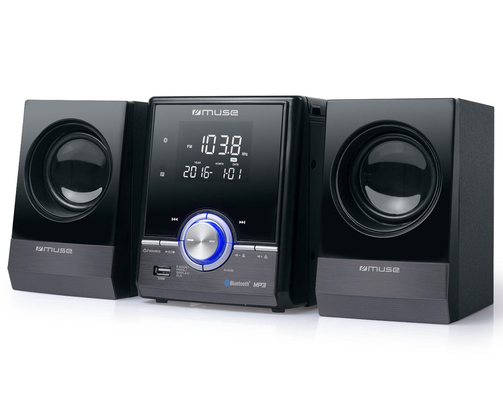 Muse M-38 Bt Black / Microcadena 20w Con Altavoces