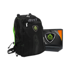 MOCHILA GAMING KEEP OUT BK7 PARA PORTATILES 15,6" CON MULTIPLES BOLSILLOS COLOR NEGRO Y VERDE