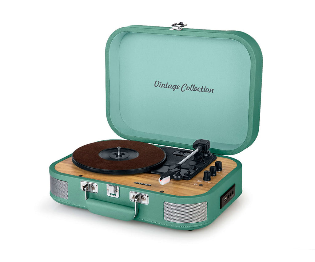Muse Mt-201 Wg Green / Tocadiscos Con Altavoces