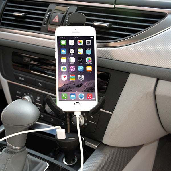 Soporte Smartphone Para Coche Con Dos Tomas Usb Value