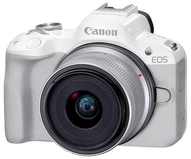 Canon Eos R50 White + Objetivo Canon Rf-s 18-45mm Is Stm / Cámara Mirrorless Hover Image