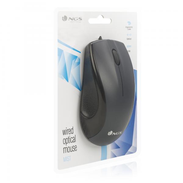 Mouse Ngs Black Mist Optico Con Cable