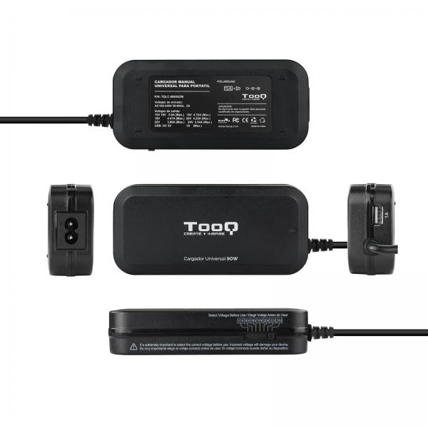 Cargador Universal Portatil Tooq Tqlc-90bs02m 90w 12 Conectores Salida Usb Negro