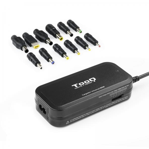 Cargador Universal Portatil Tooq Tqlc-90bs02m 90w 12 Conectores Salida Usb Negro Hover Image