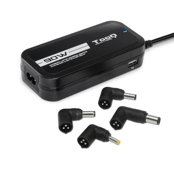 Cargador Universal De Portatil Tooq Tqlc-90bs02at 90w Automatico 12 Conectores 2 Puertos Usb