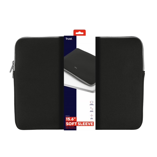 Funda De Portatil 15.6" Trust Primo Sleeve- Para Portatiles De 15.6" - Color Negro 21248