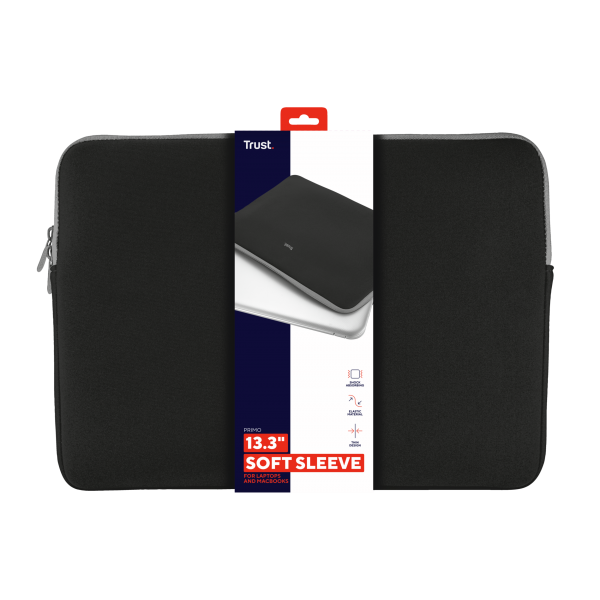 Funda para Portátil TRUST Primo Sleeve 21251 - 13.3"  Neopreno Negro