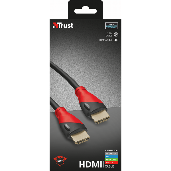 Cable HDMI Trust Hdmi Cable 1.8 Metros Gxt730 (ps4/xbone/switch/pc) Playstation 4 PS4