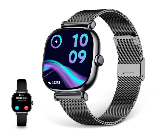 Ksix Iria Negro / Smartwatch 1.7"/ 2 Correas (metal + Silicona) Hover Image