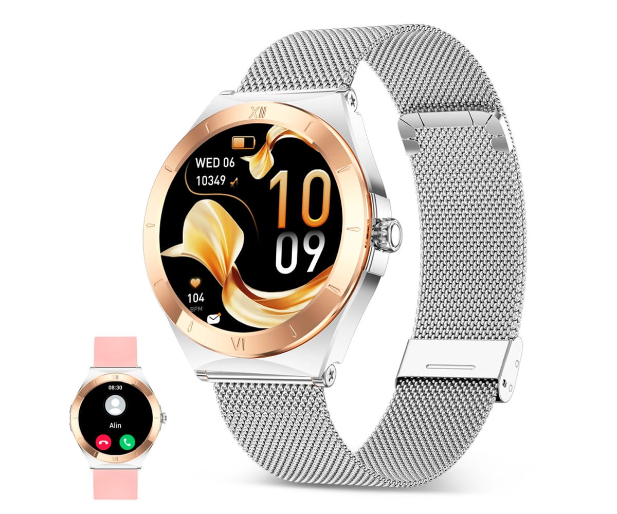 Ksix Lya Rosa / Smartwatch 1.19"/ 2 Correas (metal + Silicona)